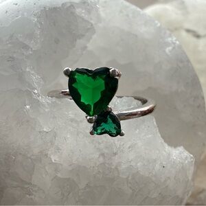 925 Green Heart Ring